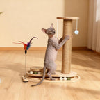 Interactive Cat Toy Set, Durable Vertical Scratcher, Scratching Post & Rolling Ball Design, Perfect for Playful Cats, Enhances Mental Stimulation