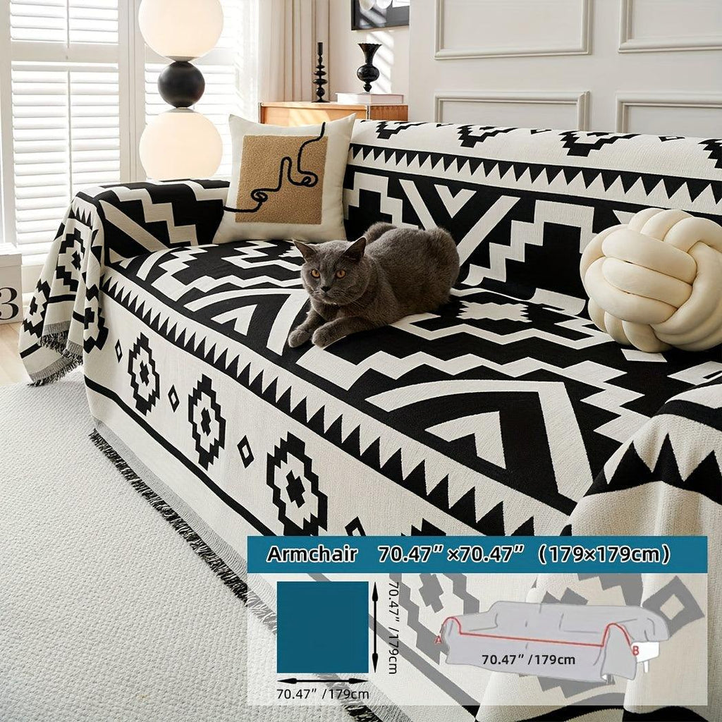 Boho-Chic All-Season Sofa Cover |Various Colors Pet Proof Couch Cover