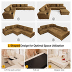 L-Shaped Sectional Sofa Set with Removable Ottoman