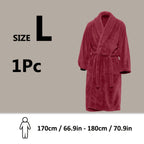 Unisex Extra Warm Coral Fleece Bathrobe Mens and Women Adult Robes for Your Bathroom Bath Towel Bedroom Shawl Collar Robes, Valentines gift for lovers