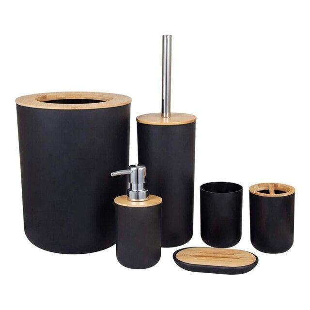 Bamboo Bathroom Accessories Set, Various Colors & Sizes