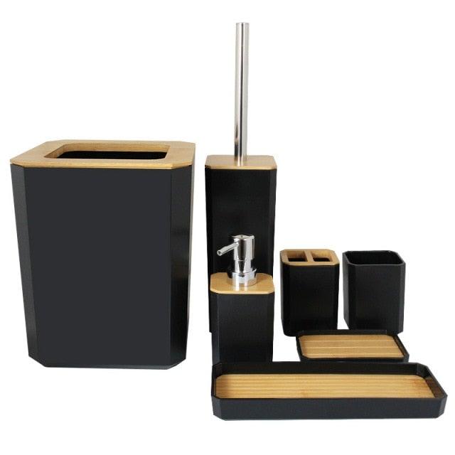 Bamboo Bathroom Accessories Set, Various Colors & Sizes
