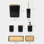 Bamboo Bathroom Accessories Set, Various Colors & Sizes