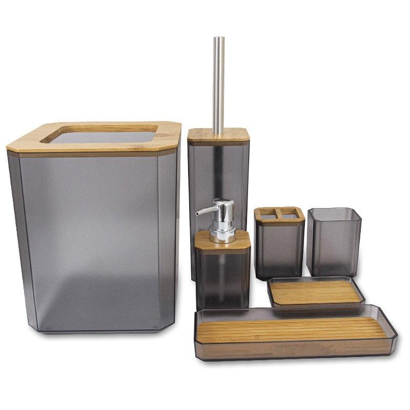 Bamboo Bathroom Accessories Set, Various Colors & Sizes