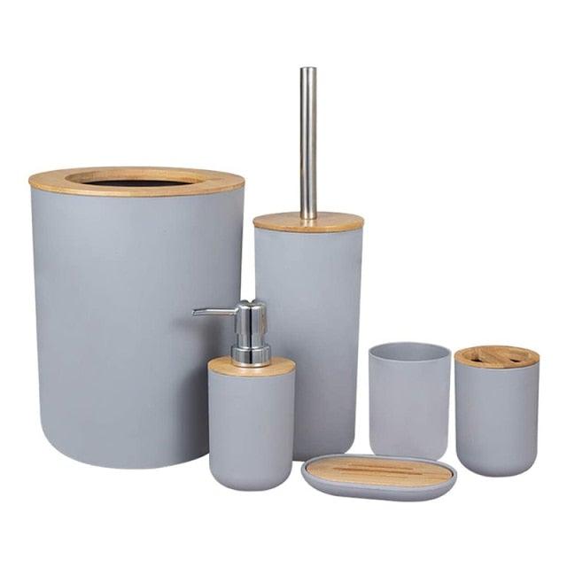 Bamboo Bathroom Accessories Set, Various Colors & Sizes