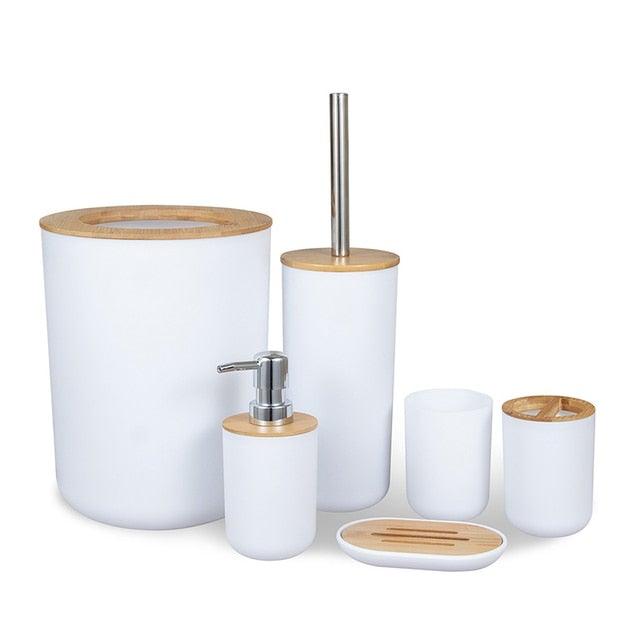Bamboo Bathroom Accessories Set, Various Colors & Sizes