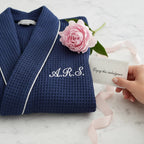 Waffle Piping Bathrobe – Lightweight Spa Comfort