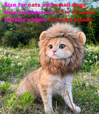 Lion Mane Wig Costume for Cat, Washable Comfortable
