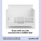 Solstice 5-In-1 Convertible Baby Crib, White