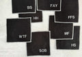 Sweary Cocktail Coasters in Black and White, set of eight