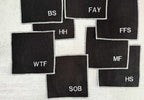 Sweary Cocktail Coasters in Black and White, set of eight