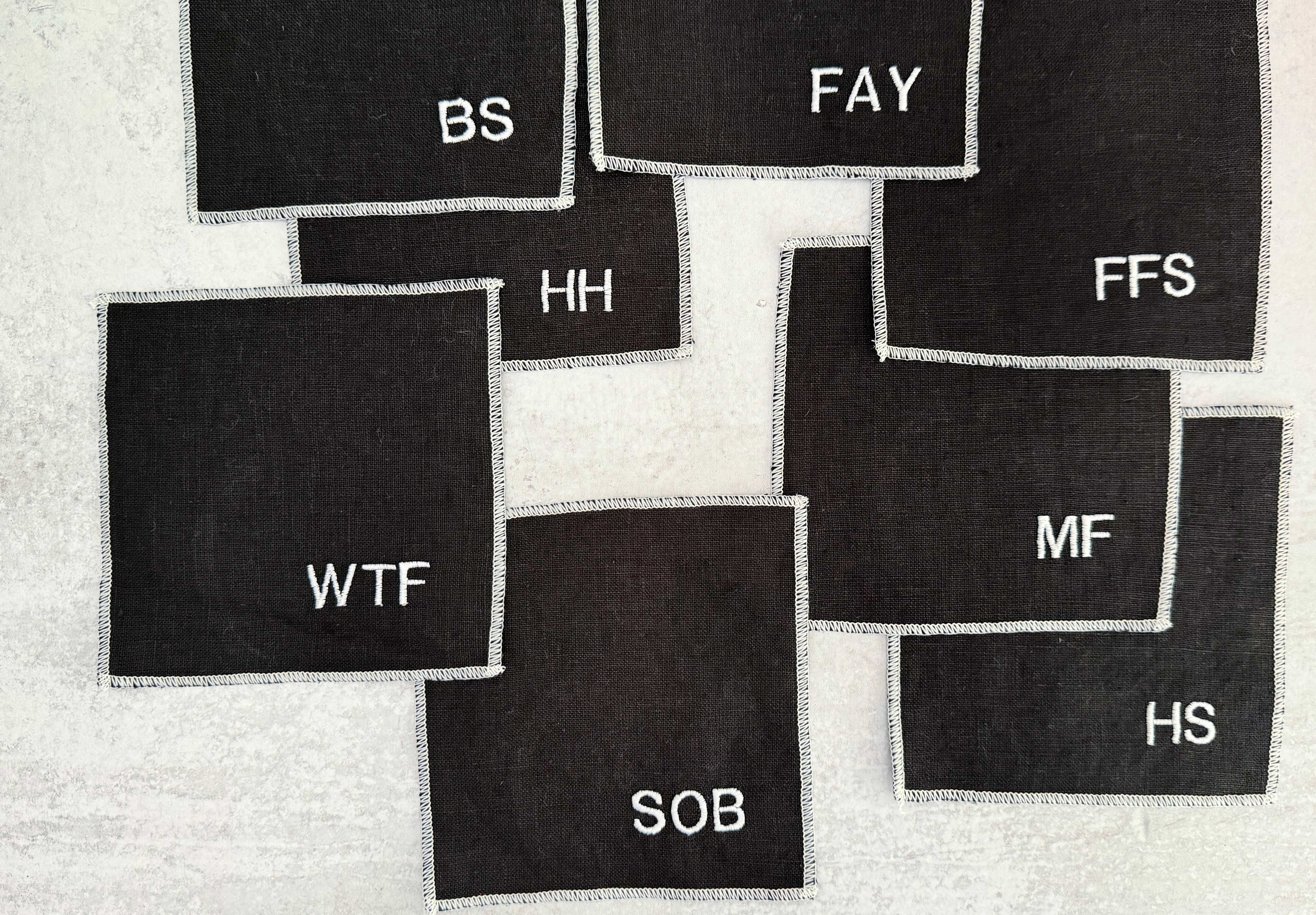 Sweary Cocktail Coasters in Black and White, set of eight