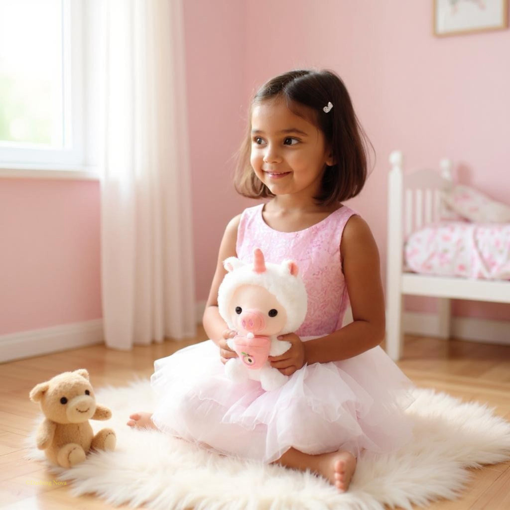 Boba Piggy Animal Plushie Gift for Girls & Boys