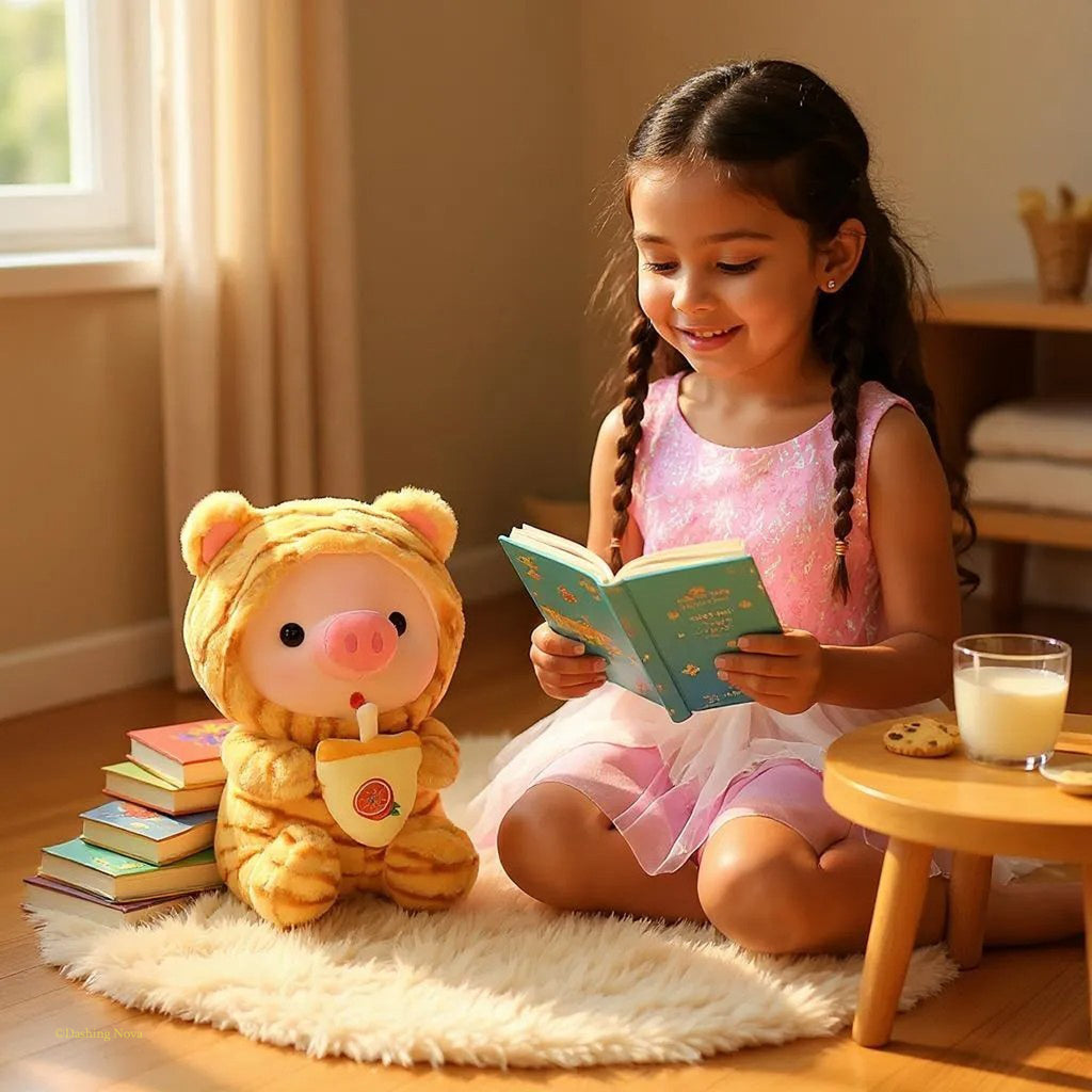 Boba Piggy Animal Plushie Gift for Girls & Boys