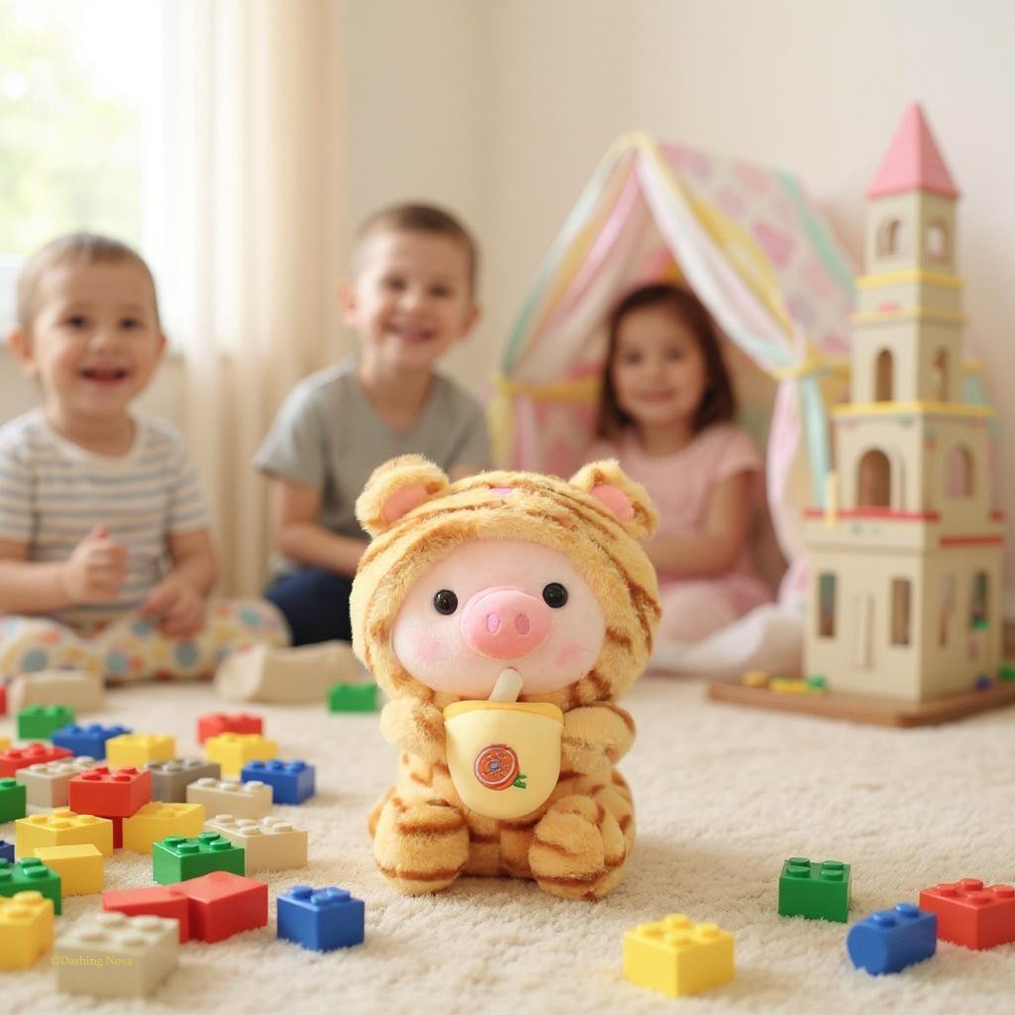 Boba Piggy Animal Plushie Gift for Girls & Boys