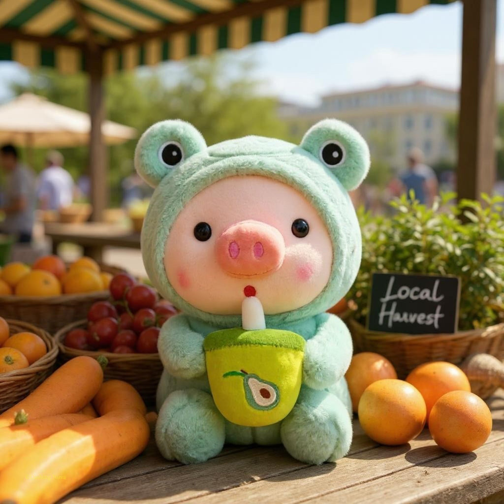 Boba Piggy Animal Plushie Gift for Girls & Boys