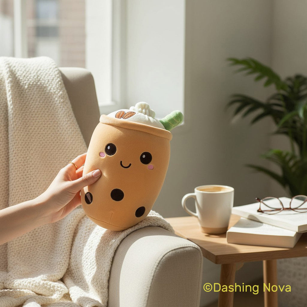Boba Stuffed Animal, Bubble Tea Toy, Kawaii Novelty Figure