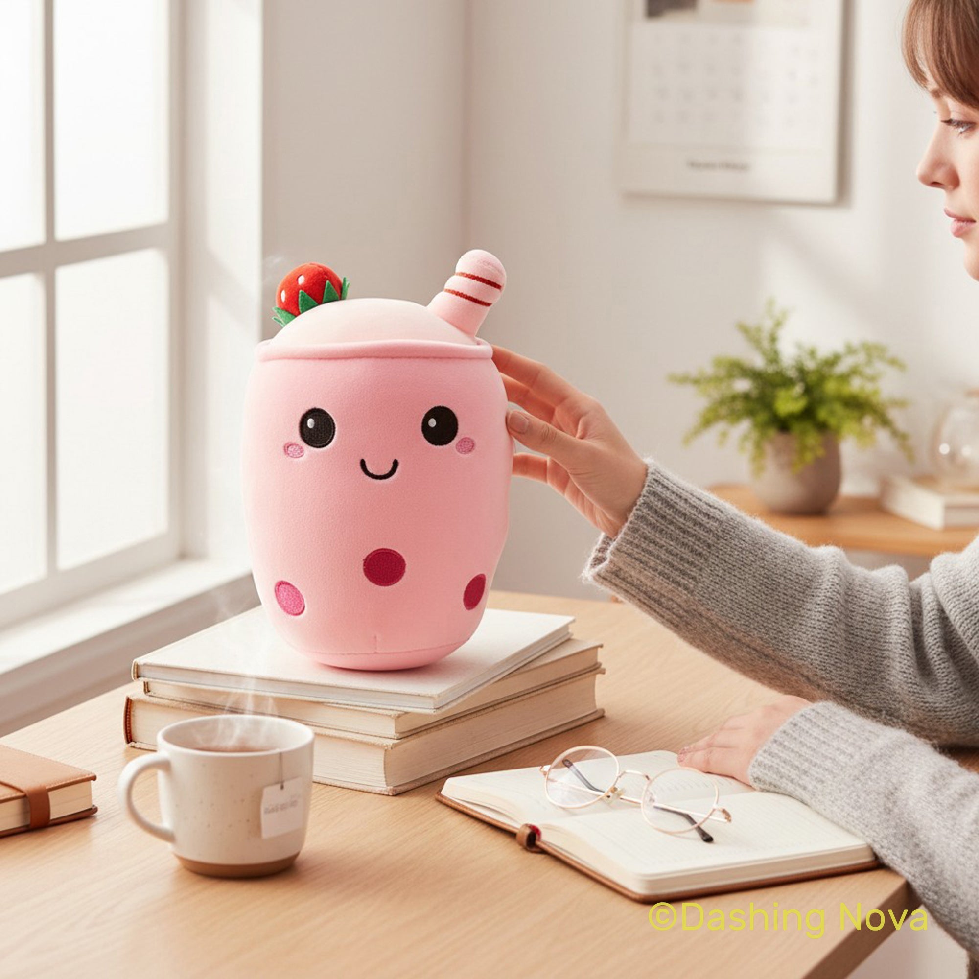 Boba Stuffed Animal, Bubble Tea Toy, Kawaii Novelty Figure