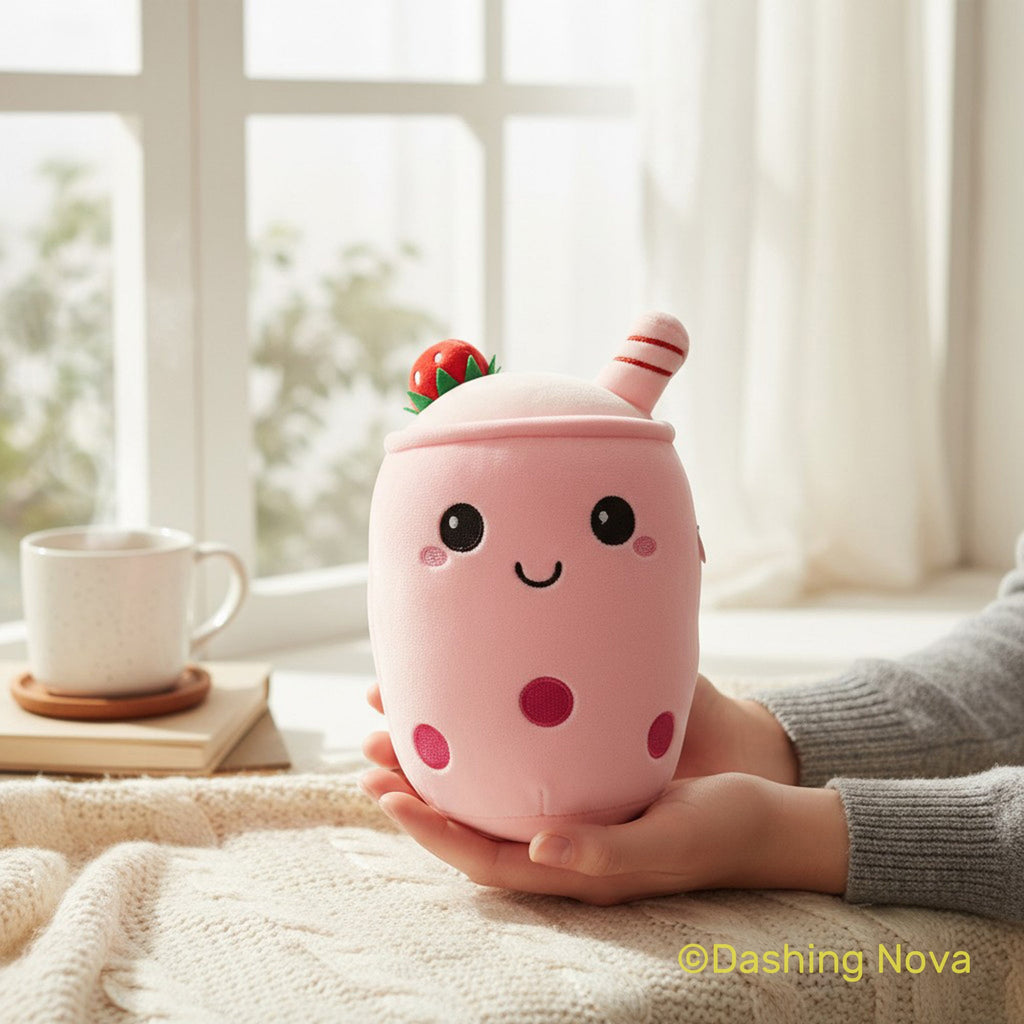 Boba Stuffed Animal, Bubble Tea Toy, Kawaii Novelty Figure