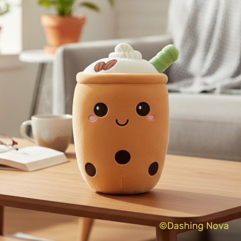 Boba Stuffed Animal, Bubble Tea Toy, Kawaii Novelty Figure