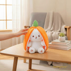 Reversible Strawberry Bunny Plush Toy for Kids Hide and Seek Transforming Toy