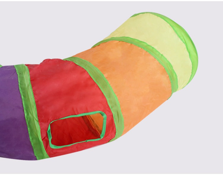 Curvy Rainbow Collapsible Cat Tunnel