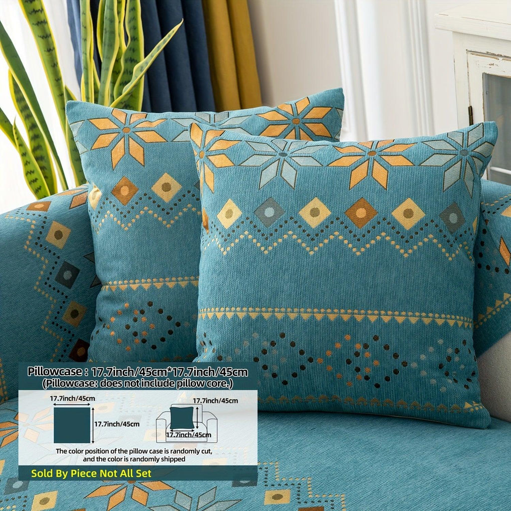 Geometric Bohemian Chenille Slipcovers Pet/Kid Friendly Washable