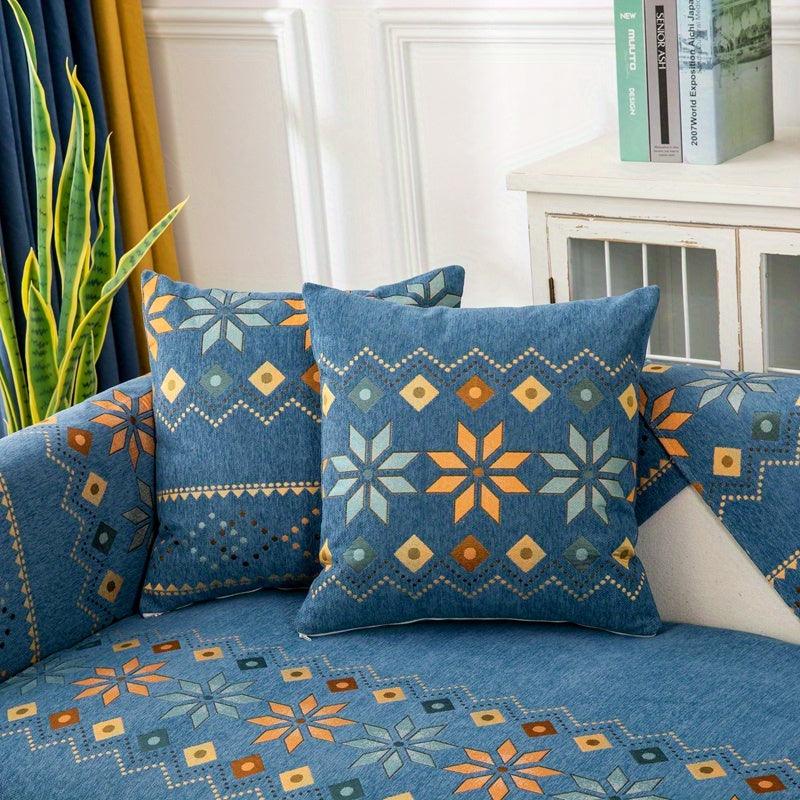 Geometric Bohemian Chenille Slipcovers Pet/Kid Friendly Washable