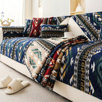 Boho Winter Couch Cover - Chic Snow Chenille Pet Protector