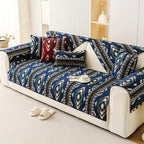 Boho Winter Couch Cover - Chic Snow Chenille Pet Protector