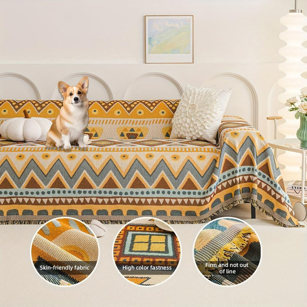 Boho Chic Double-sided Chenille Sofa Cover 6 Gorgeous styles For all Seasons