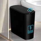 TIPGO 5 Gallon Motion Senor Bathroom Trash Can with Lid, VARIOUS COLORS, Automatic Garbage Can Touchless, Smart Plastic Waste Basket for Narrow Spaces, Bathroom, Office, Bedroom, Living Room (Black)