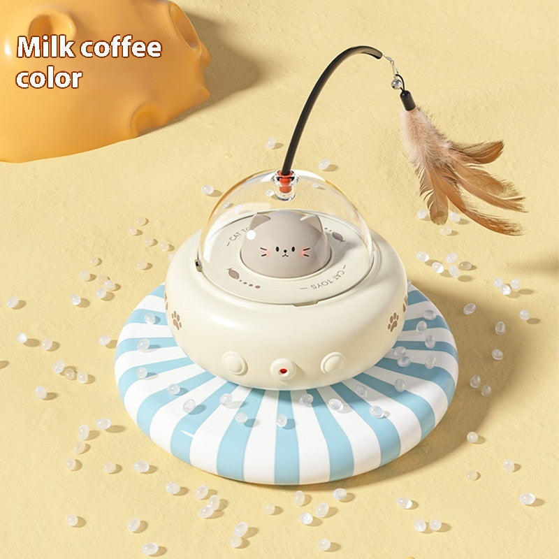 Rolling Light-Up UFO Cat Toy With Laser & Bell