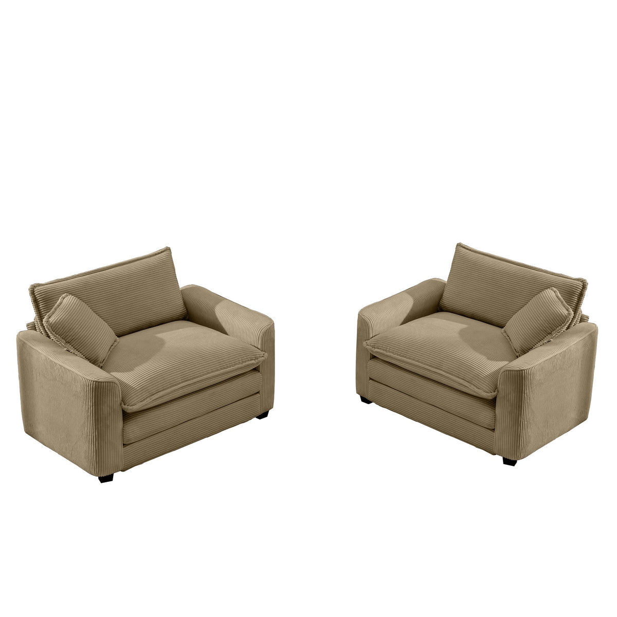 Luxe & Sophisticated Deep Seated Pair of Single Chairs