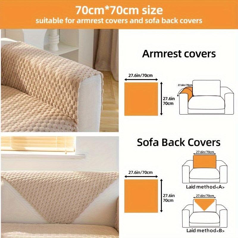 Plush Nordic Sofa Slipcover Kid/Pet Protector, Washable