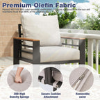 Oversized Aluminum Patio Furniture Set with Thick Cushions