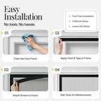 AUGO Heavy Duty Magnetic Screen Door - Self-Sealing for Ultimate Bug Protection
