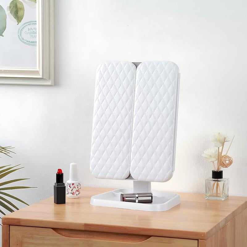 Great Gift! KEIMI Portable LED Light Makeup Mirror, Adjustable Touch Lighting, 2X/3X/5X Magnification Foldable Vanity Mirror