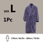 Unisex Extra Warm Coral Fleece Bathrobe Mens and Women Adult Robes for Your Bathroom Bath Towel Bedroom Shawl Collar Robes, Valentines gift for lovers