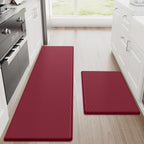 Kitchen Mats, 2PCS Kitchen Rugs, Cushioned anti Fatigue Kitchen Mats for Floor, Non-Slip Standing Desk Mat, Waterproof Kitchen Rug Set for Kitchen,20" X 32"+20" X 94.5"-Full 1Inch Thick,Black