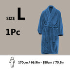 Unisex Extra Warm Coral Fleece Bathrobe Mens and Women Adult Robes for Your Bathroom Bath Towel Bedroom Shawl Collar Robes, Valentines gift for lovers