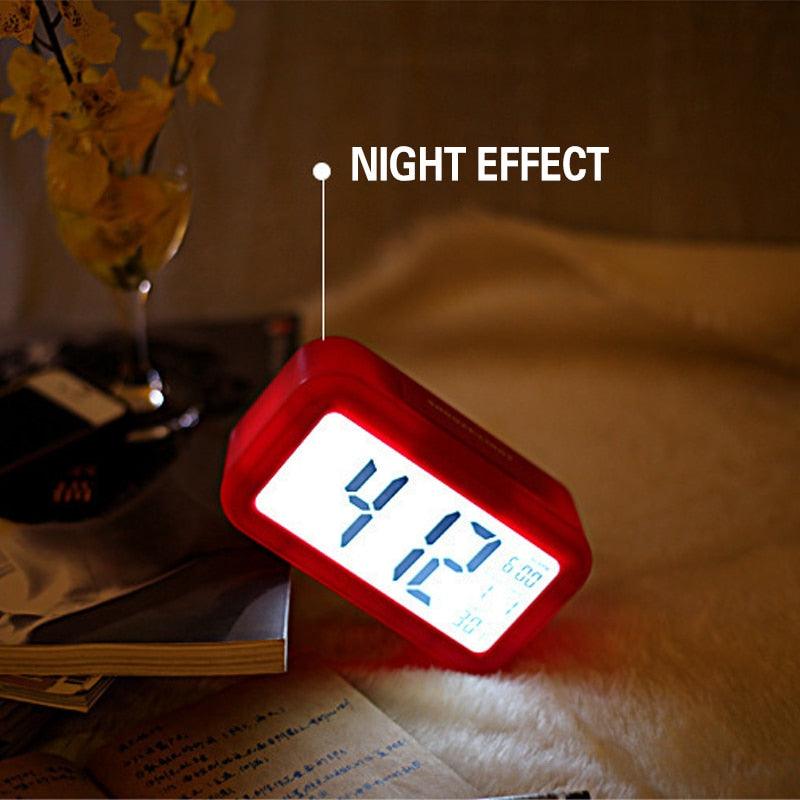Wooden LED Alarm/Desk/Table Clock with Date, Temperature & Sound/Brightness Control