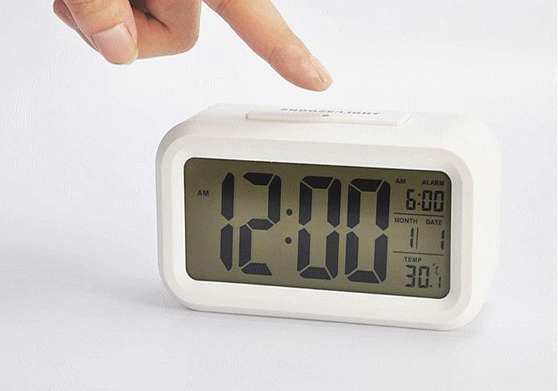 Wooden LED Alarm/Desk/Table Clock with Date, Temperature & Sound/Brightness Control