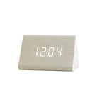 Wooden LED Alarm/Desk/Table Clock with Date, Temperature & Sound/Brightness Control