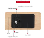Wooden LED Alarm/Desk/Table Clock with Date, Temperature & Sound/Brightness Control