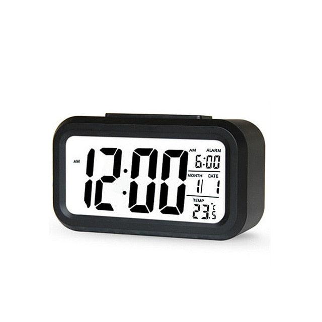 Wooden LED Alarm/Desk/Table Clock with Date, Temperature & Sound/Brightness Control