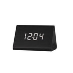 Wooden LED Alarm/Desk/Table Clock with Date, Temperature & Sound/Brightness Control