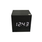 Wooden LED Alarm/Desk/Table Clock with Date, Temperature & Sound/Brightness Control