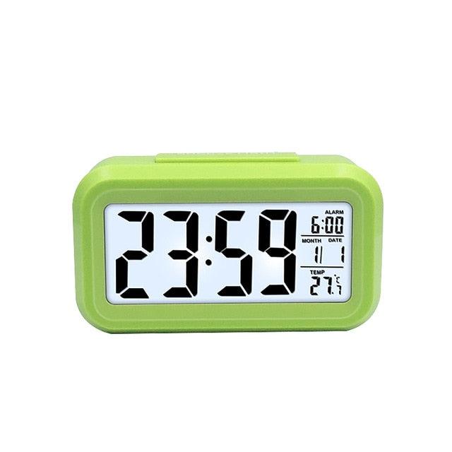Wooden LED Alarm/Desk/Table Clock with Date, Temperature & Sound/Brightness Control