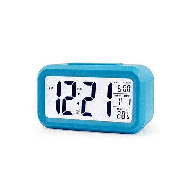 Wooden LED Alarm/Desk/Table Clock with Date, Temperature & Sound/Brightness Control